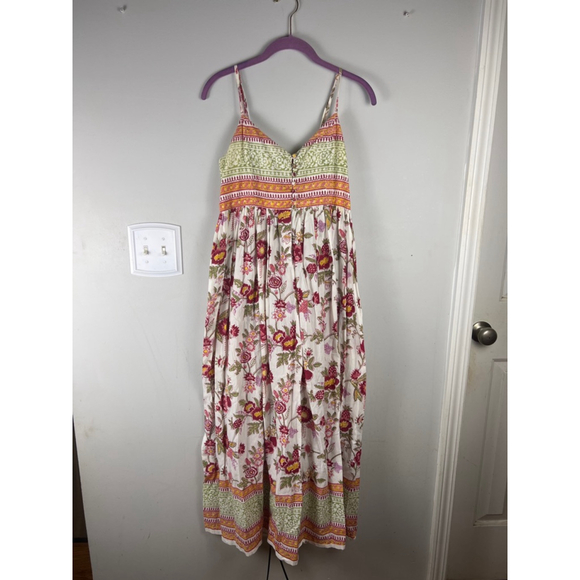 Anokhi Dresses & Skirts - Anokhi Cotton Maxi Dress M Floral Block Print Button Front Made in India Boho